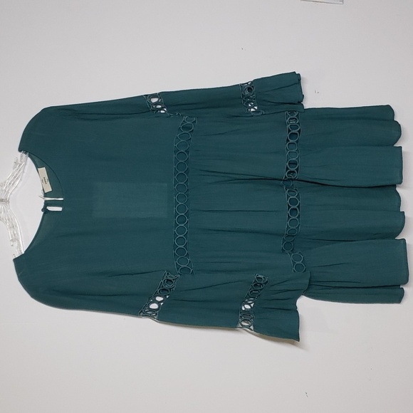 NWT Boho Tiered Hippie Dress Deep Green - Picture 3 of 9